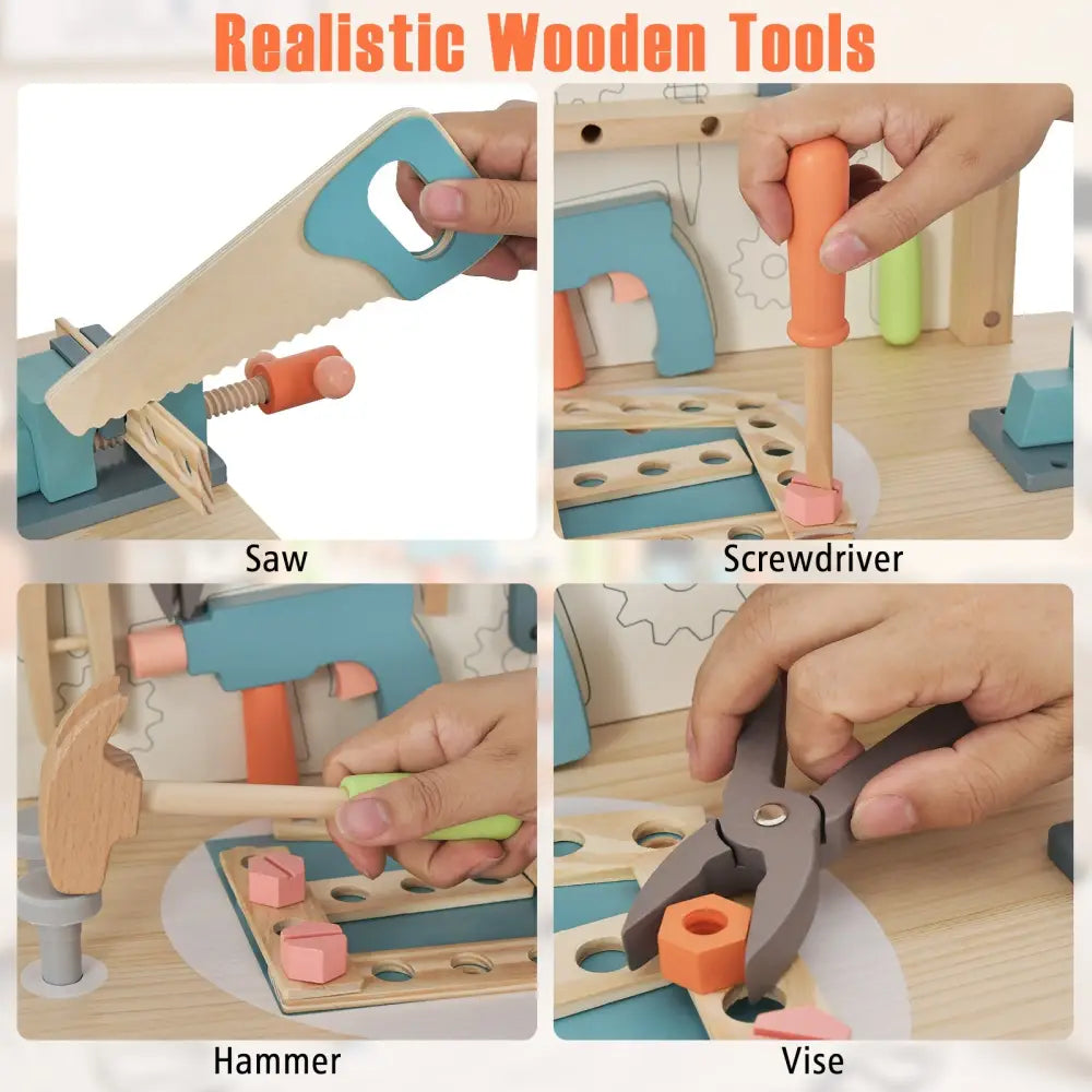 Kids Play Tool Workbench with Realistic Accessories - Multicolor - Pretend Toys