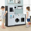 Kids Pretend Play Kitchen Cooking Set with Simulated Sound - Gray - Play Kitchen Sets