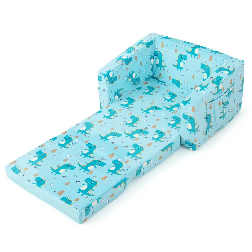Kids Recliner Sofa Converts to Sleeper Bed for Boys Girls-Blue - Blue - Kids Chairs & Seating