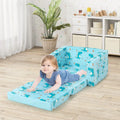 Kids Recliner Sofa Converts to Sleeper Bed for Boys Girls-Blue - Blue - Kids Chairs & Seating