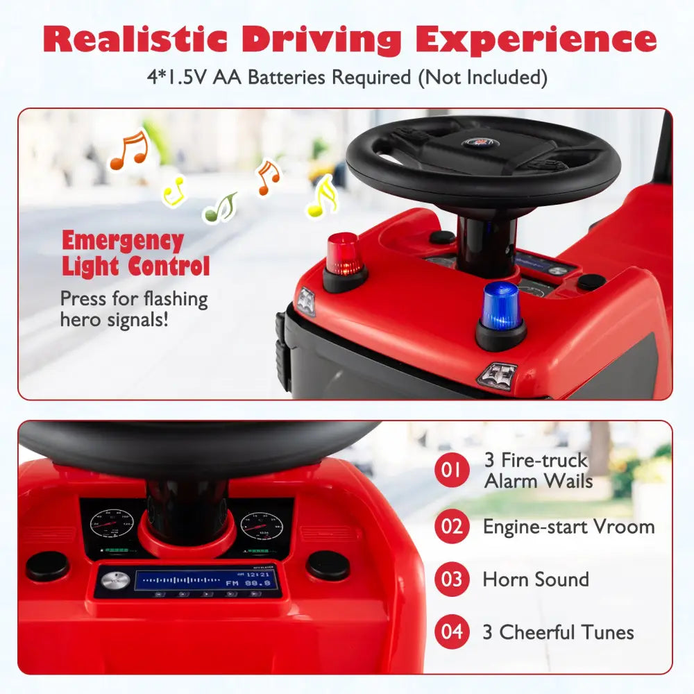 Kids Ride On Push Car Licensed SCANIA Truck Toy with Steering Wheel and Music-Red - Red - Push & Pedal Ride On Toys