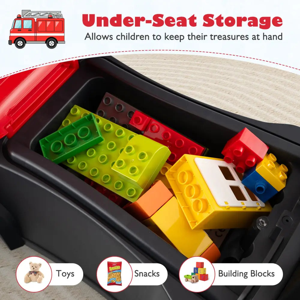 Kids Ride On Push Car Licensed SCANIA Truck Toy with Steering Wheel and Music-Red - Red - Push & Pedal Ride On Toys