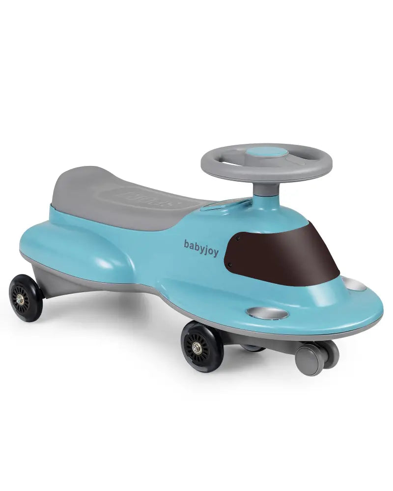Kids Ride On Toy with Under-seat Storage and LED Flashing Wheels-Blue - Blue - Push & Pedal Ride On Toys