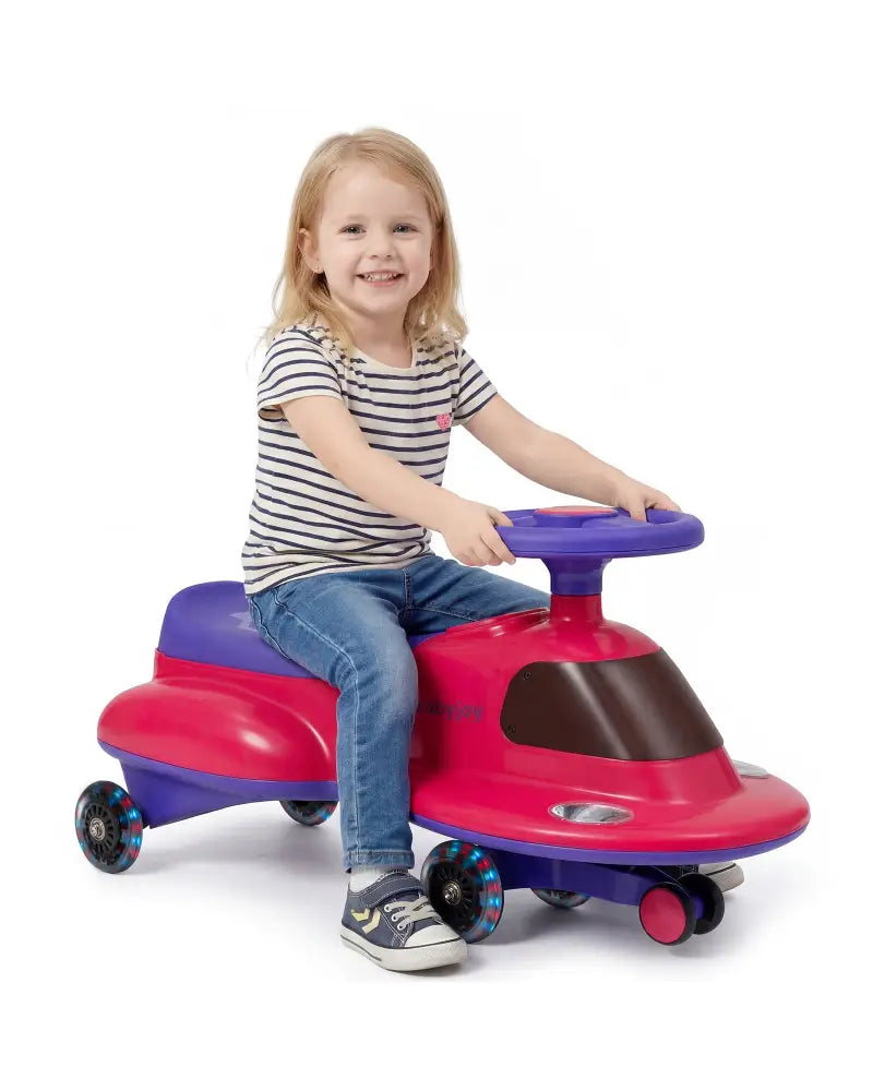 Kids Ride On Toy with Under-seat Storage and LED Flashing Wheels-Pink - Pink - Push & Pedal Ride On Toys