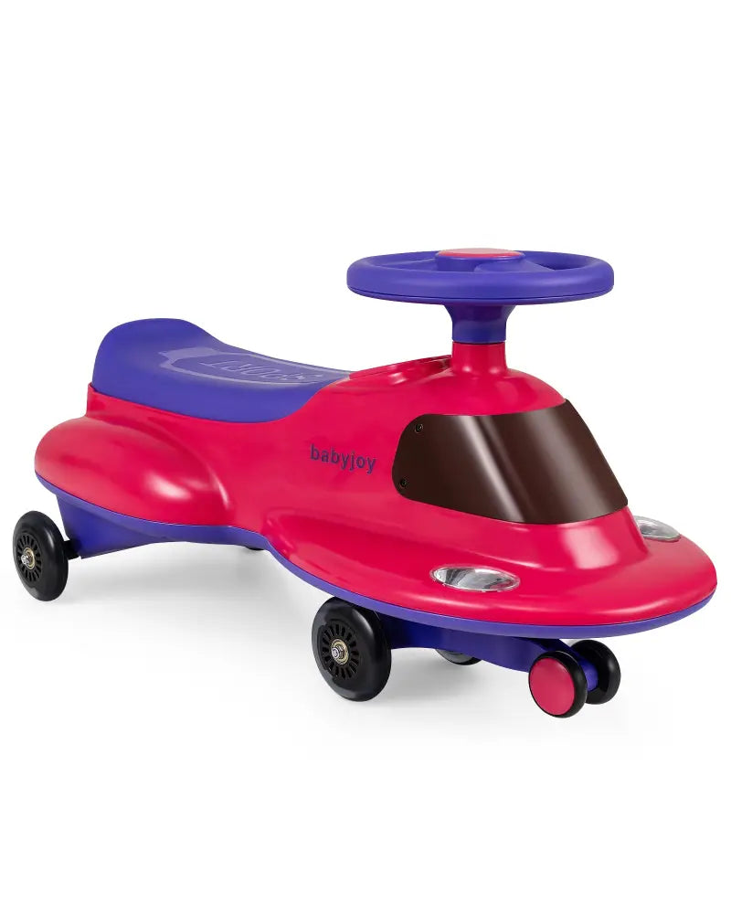 Kids Ride On Toy with Under-seat Storage and LED Flashing Wheels-Pink - Pink - Push & Pedal Ride On Toys