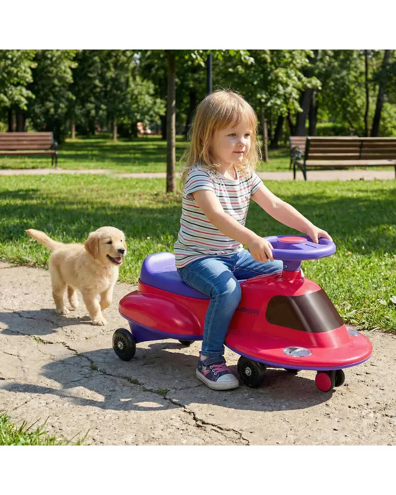 Kids Ride On Toy with Under-seat Storage and LED Flashing Wheels-Pink - Pink - Push & Pedal Ride On Toys