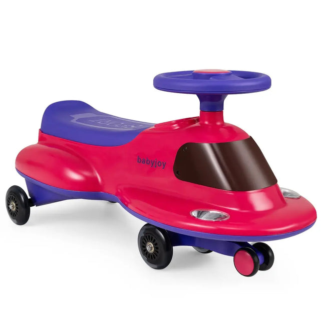Kids Ride On Toy with Under-seat Storage and LED Flashing Wheels-Pink - Pink - Push & Pedal Ride On Toys
