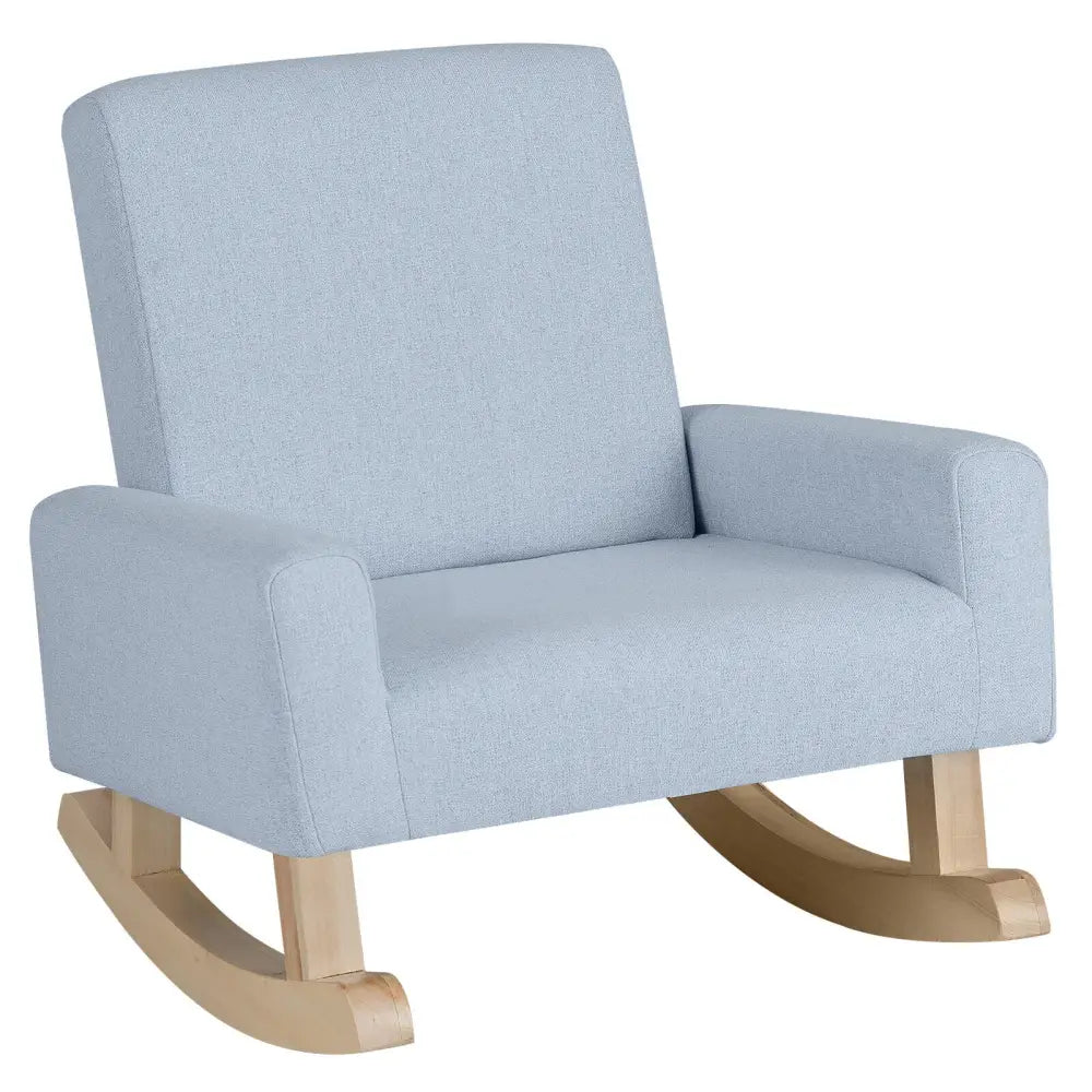 Kids Rocking Chair with Solid Wood Legs-Blue - Blue - Kids Chairs & Seating