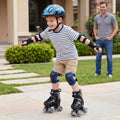 Kids Roller Skates for Girls Boys 4 Sizes Adjustable Quad Skates with Light-up Wheels-Black - Black - Toy Sports