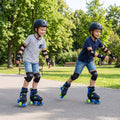 Kids Roller Skates for Girls Boys 4 Sizes Adjustable Quad Skates with Light-up Wheels for Outdoor-Navy - Navy - Toy