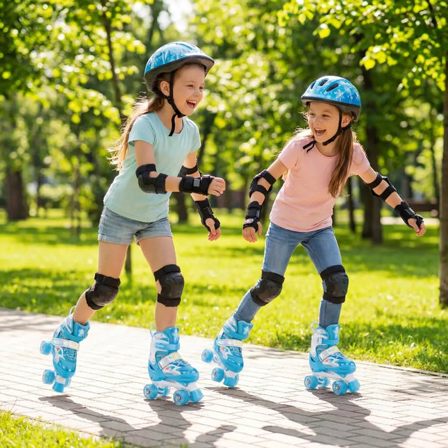 Kids Roller Skates for Girls Boys with Light-up Wheels and Safety Protection-Navy - Navy - Toy Sports