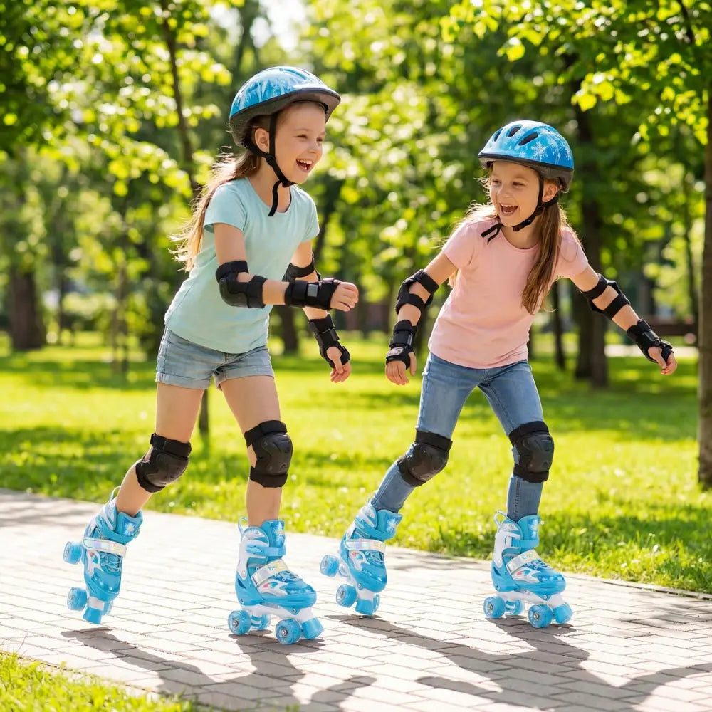 Kids Roller Skates for Girls Boys with Light-up Wheels and Safety Protection-Navy - Navy - Toy Sports