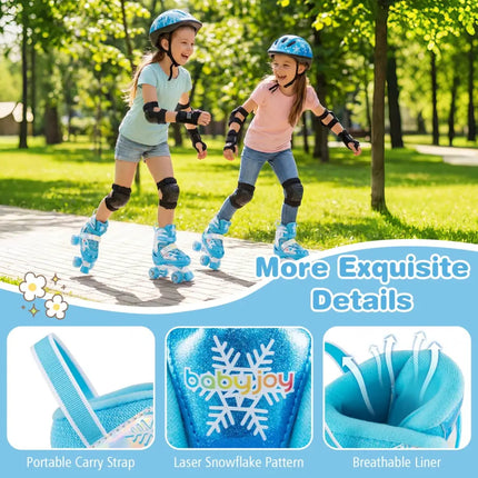 Kids Roller Skates for Girls Boys with Light-up Wheels and Safety Protection-Navy - Navy - Toy Sports