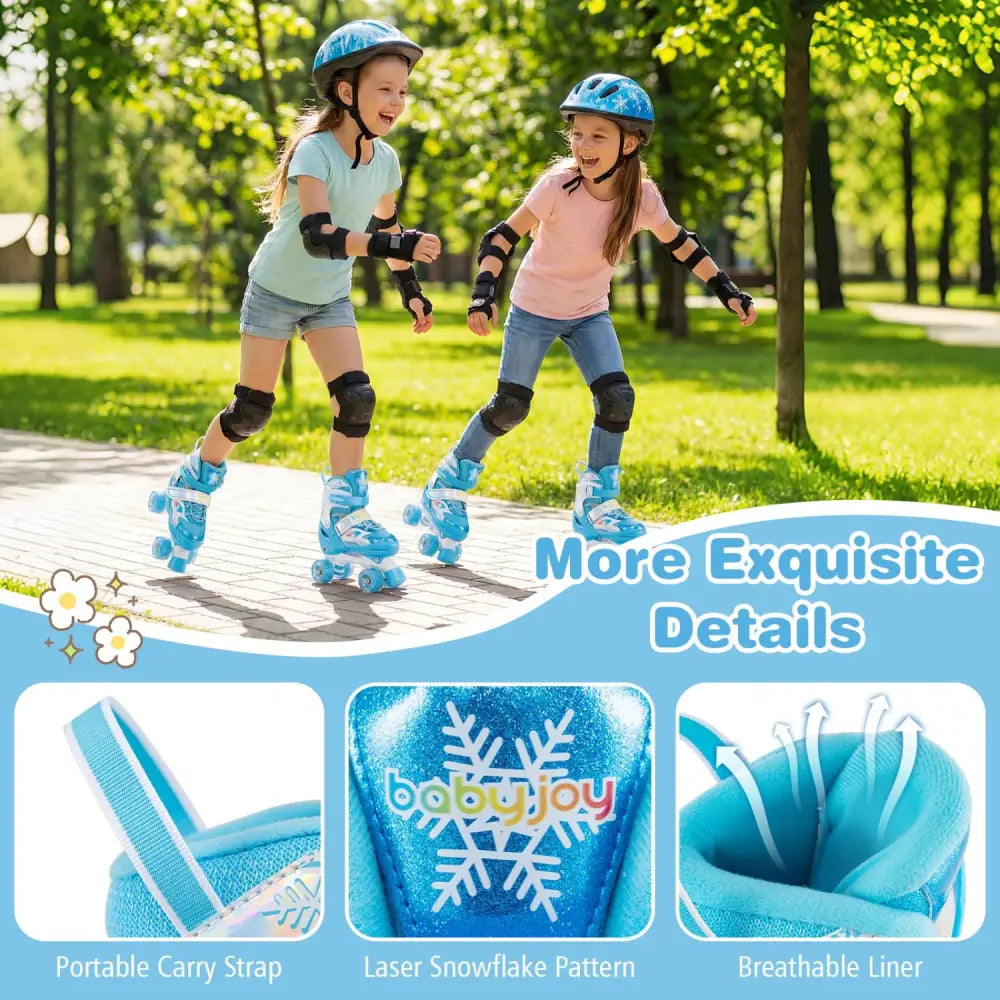 Kids Roller Skates for Girls Boys with Light-up Wheels and Safety Protection-Navy - Navy - Toy Sports