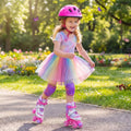 Kids Roller Skates for Toddlers Ages 5-7 with 4 Light-up Wheels-Pink - Pink - Toy Sports