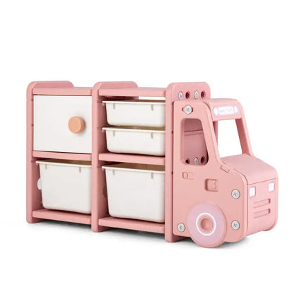 Kid’s Room Bundle: Bed Frame + Kids Table and Chairs Set + Toddler Truck Storage Organizer + Kids Vanity Dressing Table