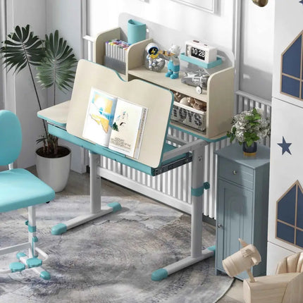Kid's Room Bundle: Kids Study Desk and Wooden Cabinet - Oasis Home Essentials