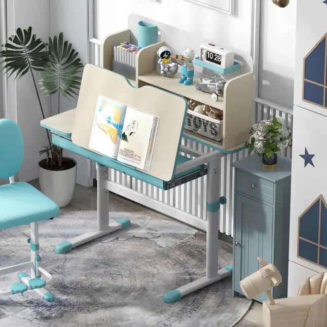 Kid's Room Bundle: Kids Study Desk and Wooden Cabinet - Oasis Home Essentials