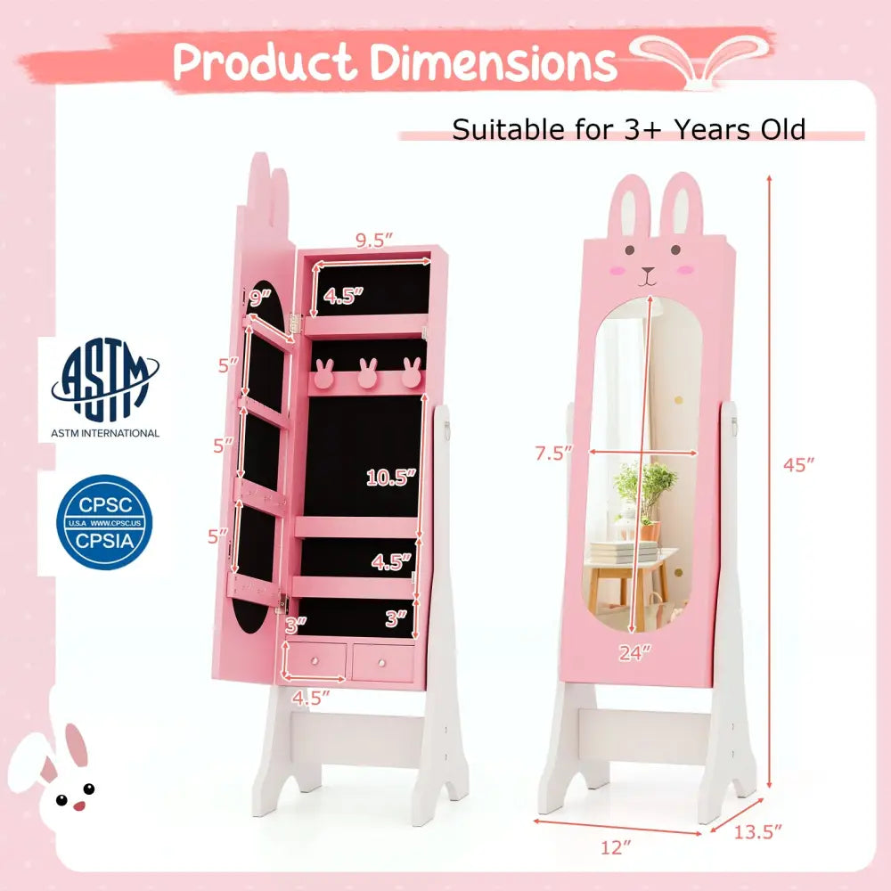 Kids Room Furniture Set with Princess Vanity Table and Chair-Pink - Pink - Kids Vanities
