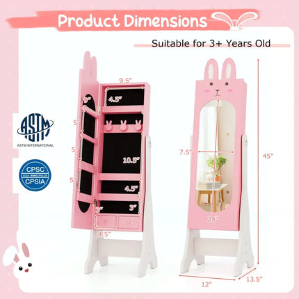 Kids Room Furniture Set with Princess Vanity Table and Chair-Pink - Pink - Kids Vanities