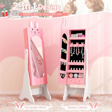 Kids Room Furniture Set with Princess Vanity Table and Chair-Pink - Pink - Kids Vanities