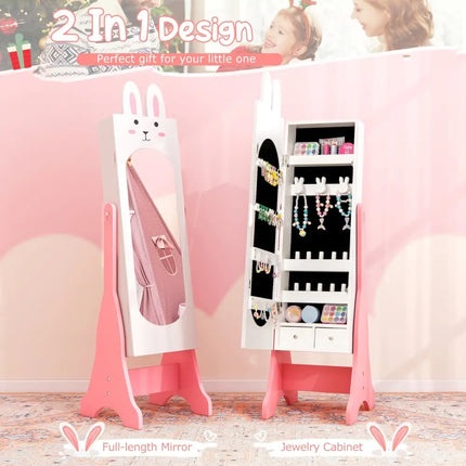 Kids Room Furniture Set with Princess Vanity Table and Chair-White - White - Kids Vanities