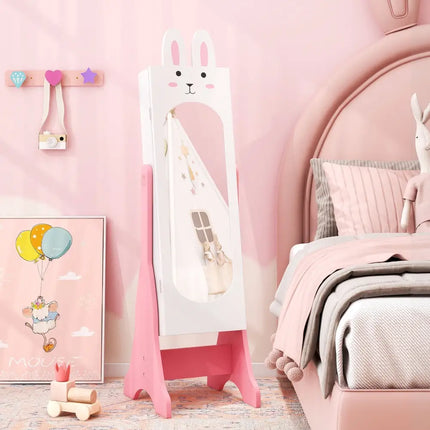 Kids Room Furniture Set with Princess Vanity Table and Chair-White - White - Kids Vanities