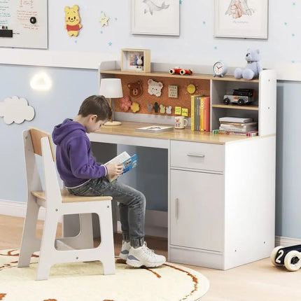 Kids Room Set: Recliner + Natural Study Desk & Chair + 4-ft Christmas Tree + Natural Dress-Up Storage - Toddler & Kids