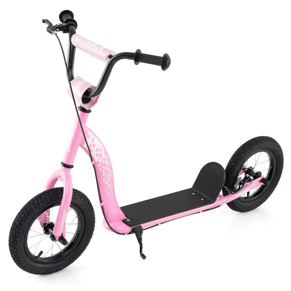 Kids Scooter Youth Kick Scooter with Adjustable Height Handlebar 12-Inch Inflatable Wheels-Pink - Pink - Scooters