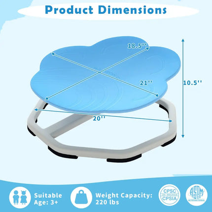 Kids Sensory Swivel Chair Cat Claw 360° Spinning Chair with Non-Slip Metal Base-Blue - Blue - Kids Chairs & Seating