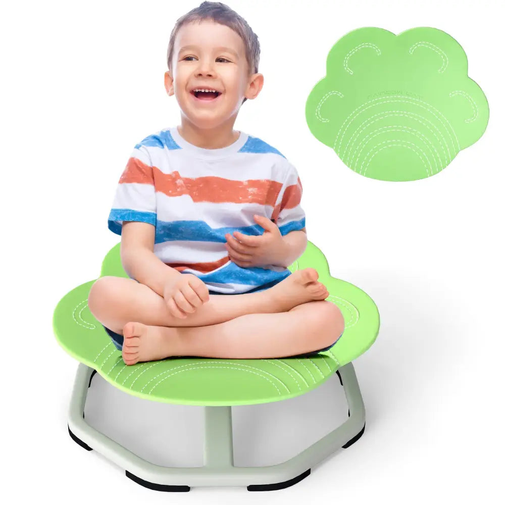 Kids Sensory Swivel Chair Cat Claw 360° Spinning Chair with Non-Slip Metal Base-Green - Green - Kids Chairs & Seating