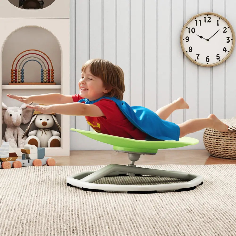 Kids Sensory Swivel Chair Cat Claw 360° Spinning Chair with Non-Slip Metal Base-Green - Green - Kids Chairs & Seating