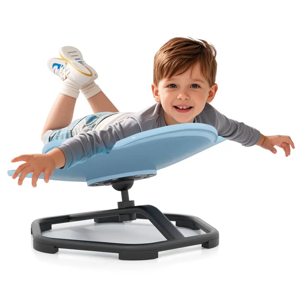 Kids Sensory Swivel Chair Elephant 360° Spinning Chair with Non-Slip Metal Base-Blue - Blue - Kids Chairs & Seating