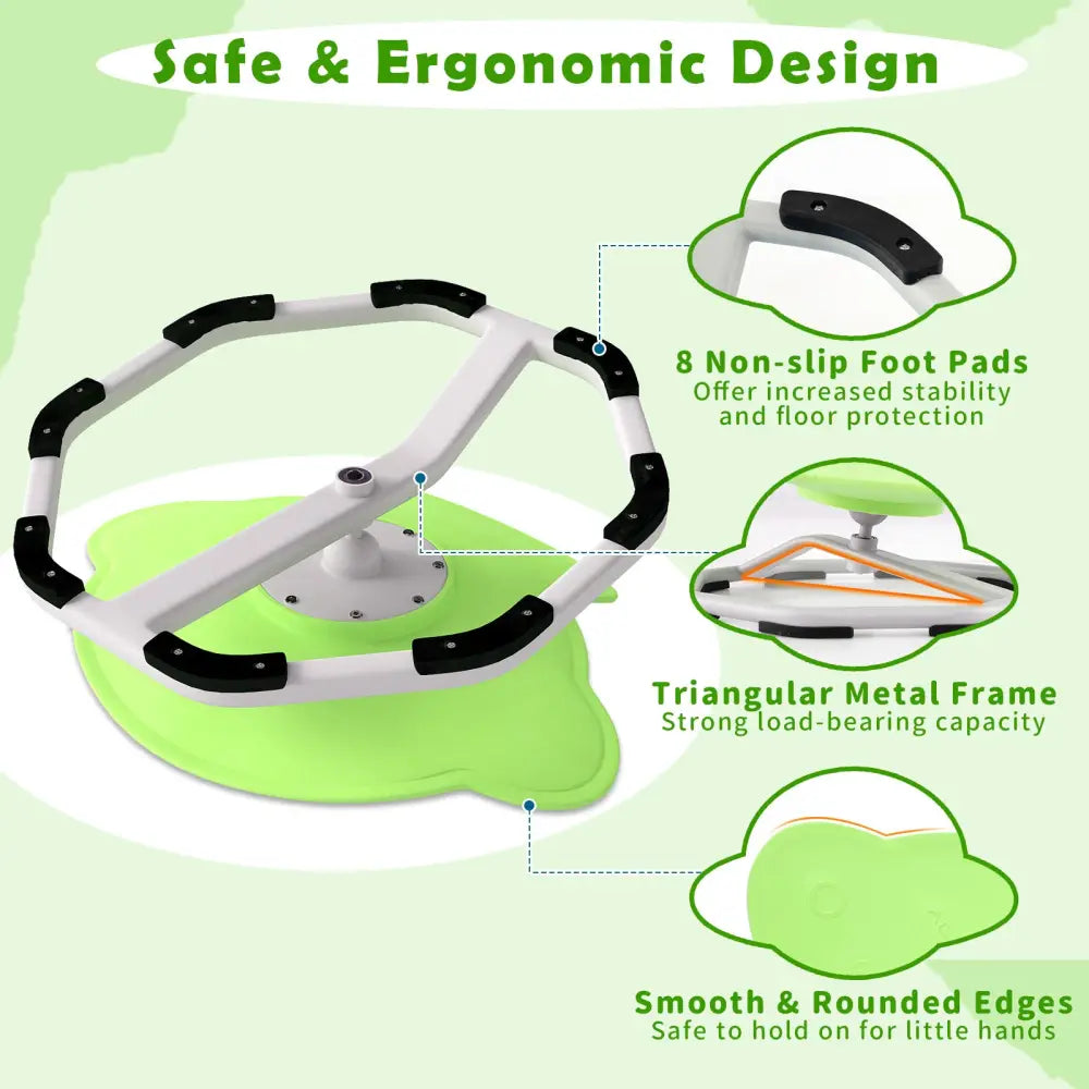 Kids Sensory Swivel Chair Elephant 360° Spinning Chair with Non-Slip Metal Base-Green - Green - Kids Chairs & Seating