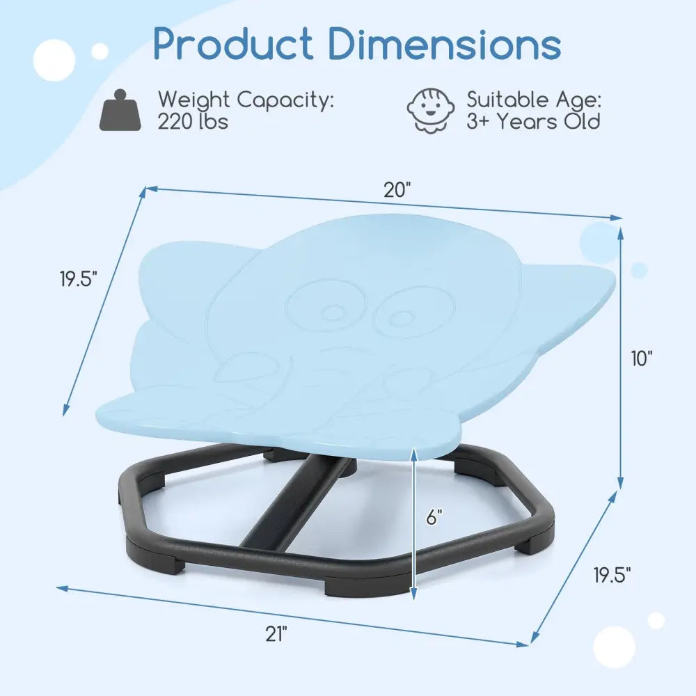 Kids Sensory Swivel Chair Elephant 360° Spinning Chair with Non-Slip Metal Base-Blue - Blue - Kids Chairs & Seating