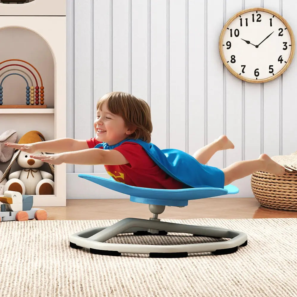 Kids Sensory Swivel Chair Elephant 360° Spinning Chair with Non-Slip Metal Base-Light Blue - Light Blue - Kids Chairs &