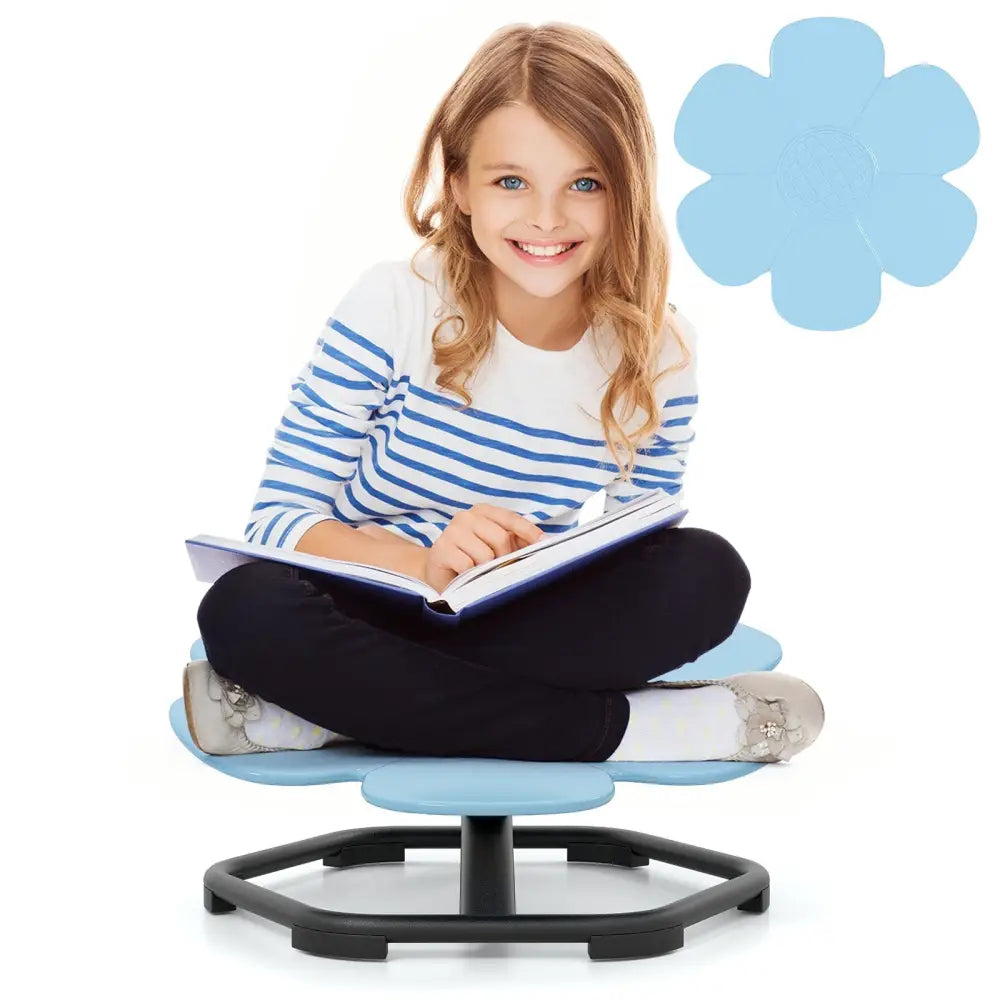 Kids Sensory Swivel Chair Elephant Petal 360° Spinning Chair-Blue - Blue - Kids Chairs & Seating