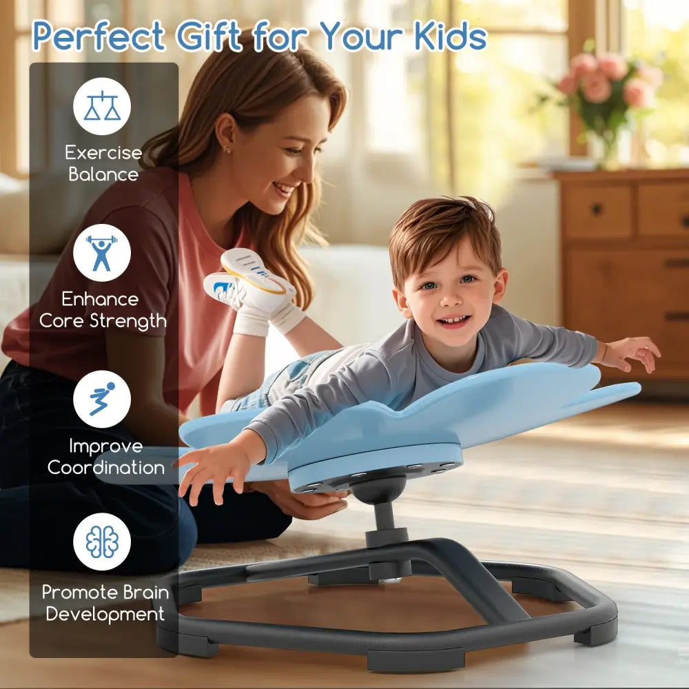 Kids Sensory Swivel Chair Elephant Petal 360° Spinning Chair-Blue - Blue - Kids Chairs & Seating