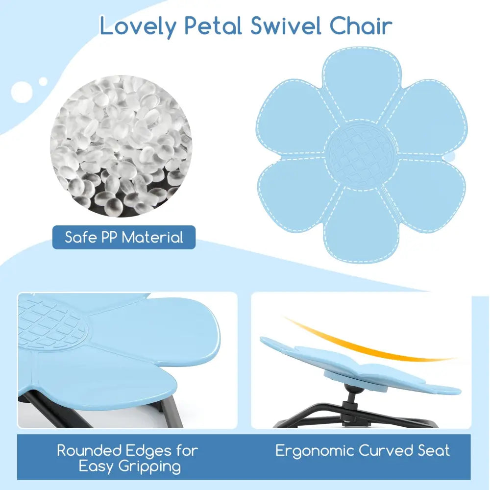 Kids Sensory Swivel Chair Elephant Petal 360° Spinning Chair-Blue - Blue - Kids Chairs & Seating