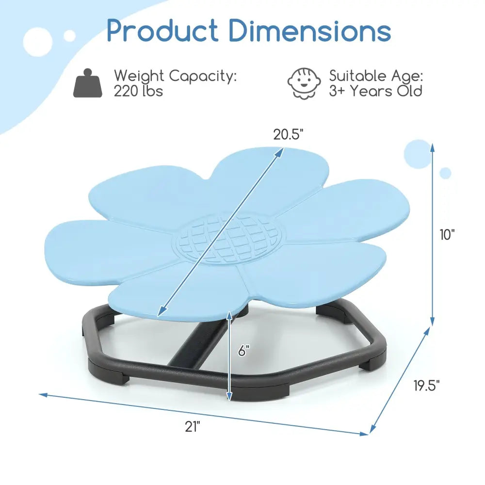 Kids Sensory Swivel Chair Elephant Petal 360° Spinning Chair-Blue - Blue - Kids Chairs & Seating