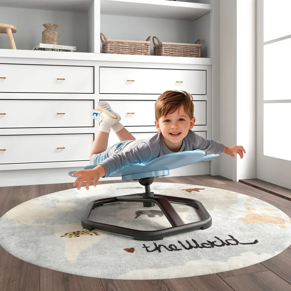 Kids Sensory Swivel Chair Elephant Petal 360° Spinning Chair-Blue - Blue - Kids Chairs & Seating