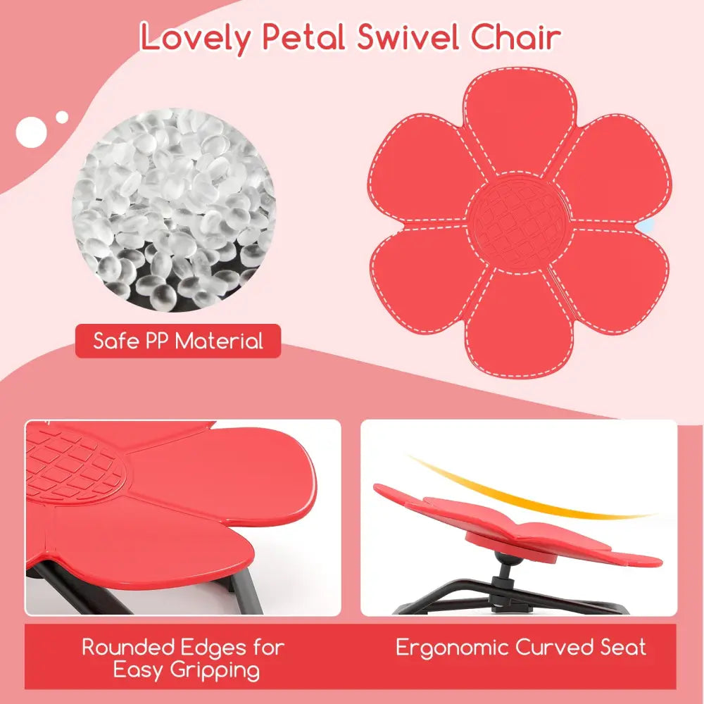 Kids Sensory Swivel Chair Elephant Petal 360° Spinning Chair-Red - Red - Kids Chairs & Seating
