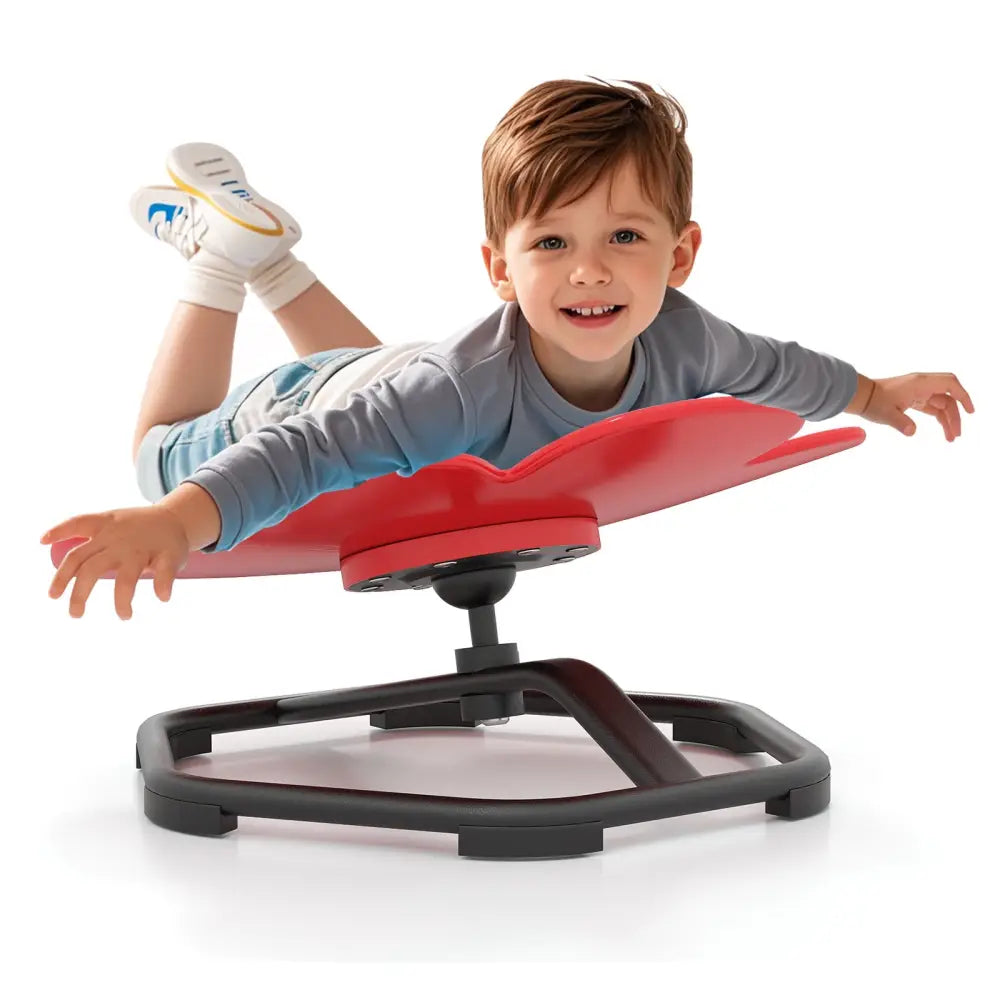 Kids Sensory Swivel Chair Elephant Petal 360° Spinning Chair-Red - Red - Kids Chairs & Seating