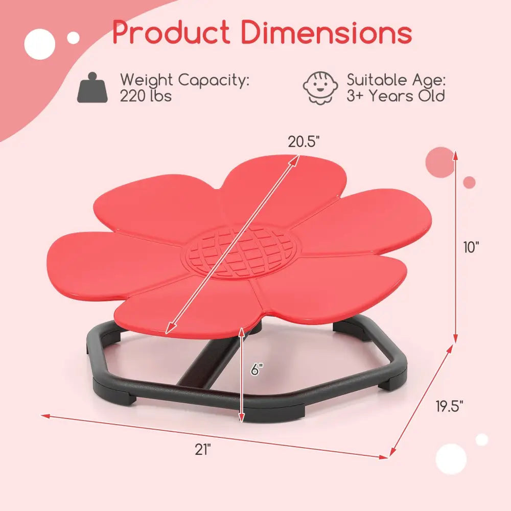 Kids Sensory Swivel Chair Elephant Petal 360° Spinning Chair-Red - Red - Kids Chairs & Seating
