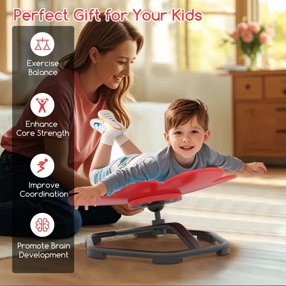 Kids Sensory Swivel Chair Elephant Petal 360° Spinning Chair-Red - Red - Kids Chairs & Seating