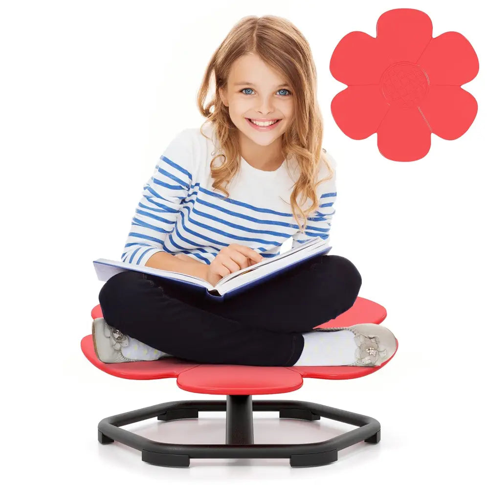 Kids Sensory Swivel Chair Elephant Petal 360° Spinning Chair-Red - Red - Kids Chairs & Seating