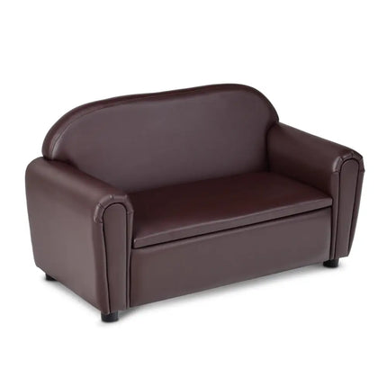Kids Sofa Armrest Chair with Storage Function - Brown - Kids Chairs & Seating