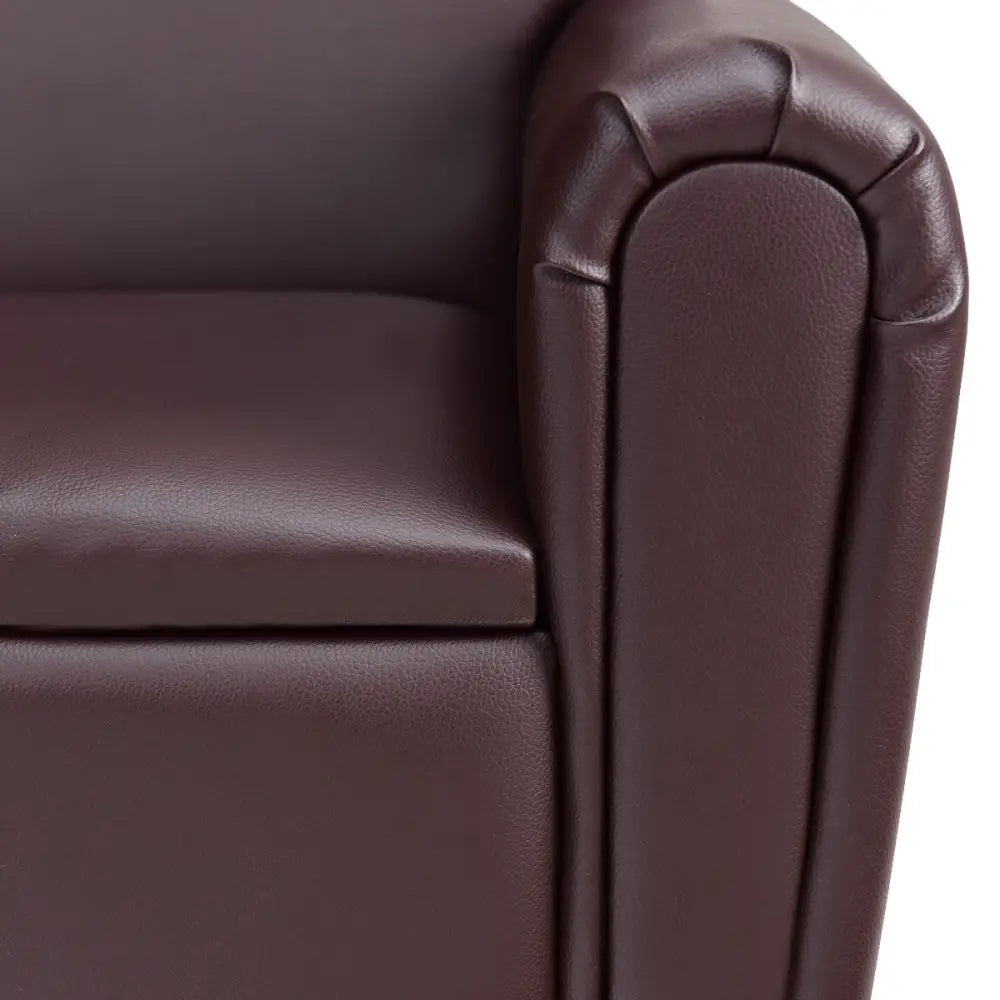Kids Sofa Armrest Chair with Storage Function - Brown - Kids Chairs & Seating