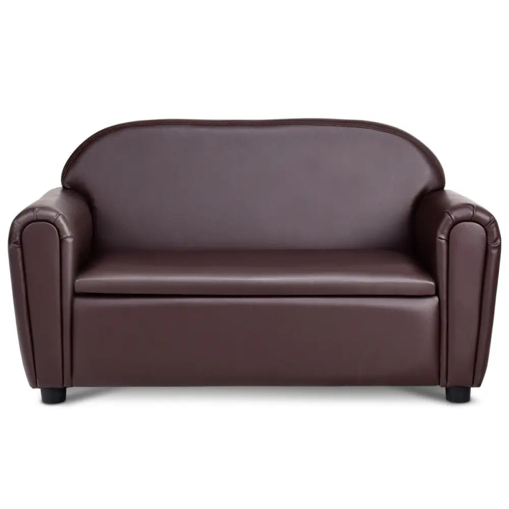 Kids Sofa Armrest Chair with Storage Function - Brown - Kids Chairs & Seating