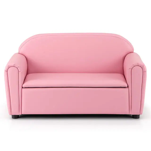 Kids Sofa Armrest Chair with Storage Function-Pink - Pink - Kids Chairs & Seating